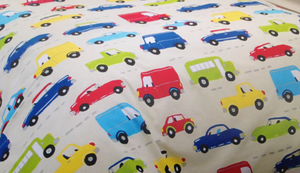 Close up of pattern of Jiggle & Giggle Brand, Traffic Jam design, Single Bed Duvet Cover set