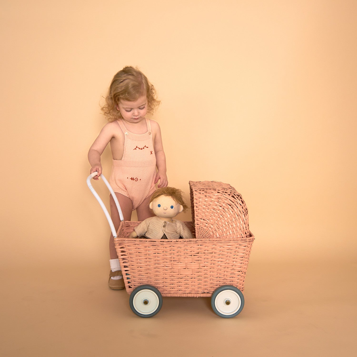 Olli Ella Dinkum Dolls Clothes Cardigan Chestnut