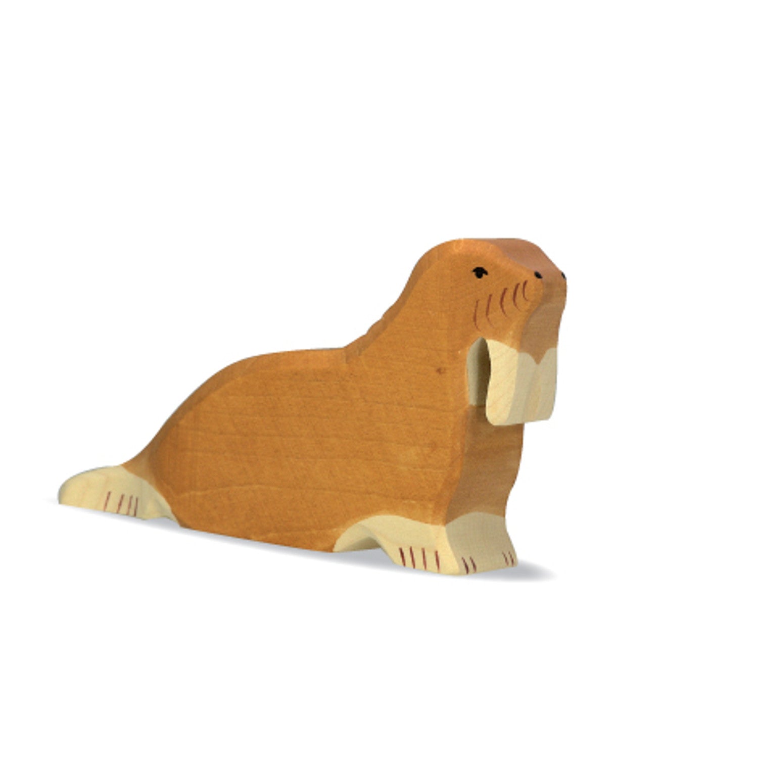 Holztiger wooden hand carved walrus figurine imaginative play