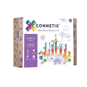 Connetix magnetic tiles packaging on a white background