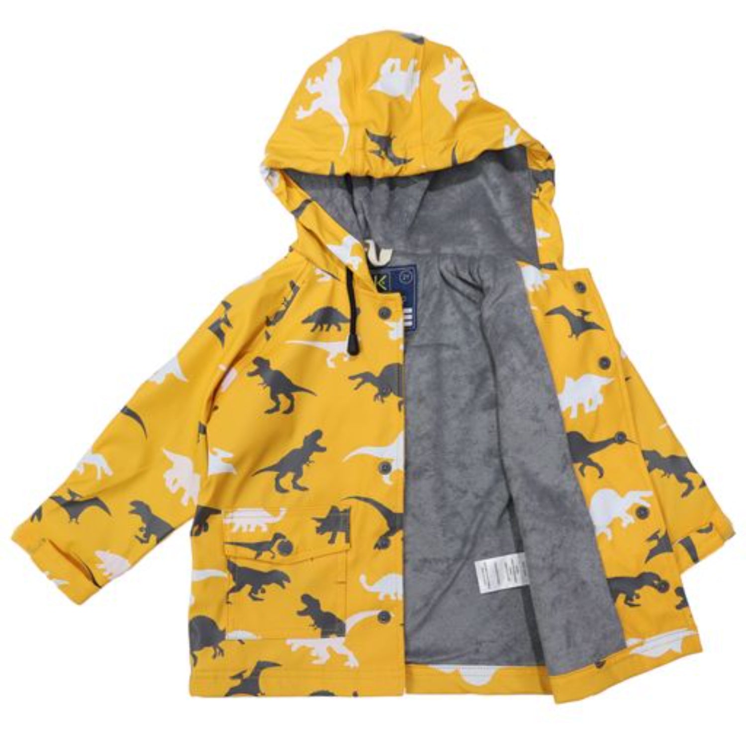 Korango Raincoat Colour Changing Dinosaur Mustard