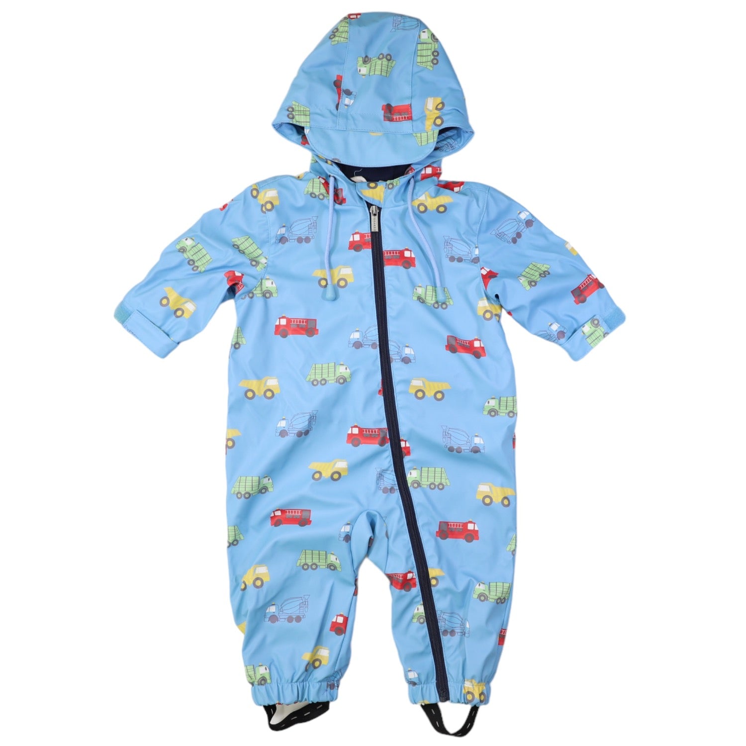 Korango Rainsuit Trucks Polar Fleece Blue