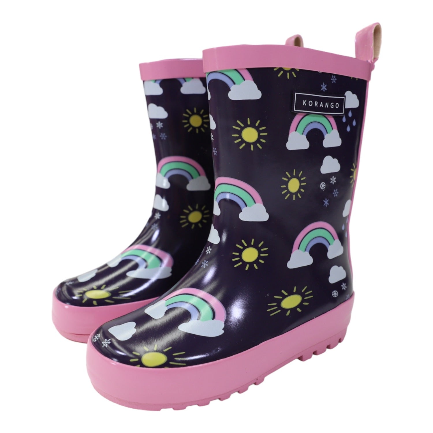 Korango Gumboots Sunshine & Rainbows Navy