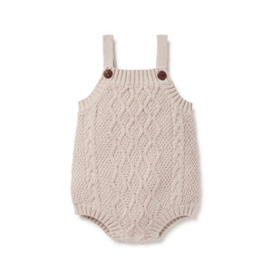 Aster & Oak Cable Knit Romper Natural Oat