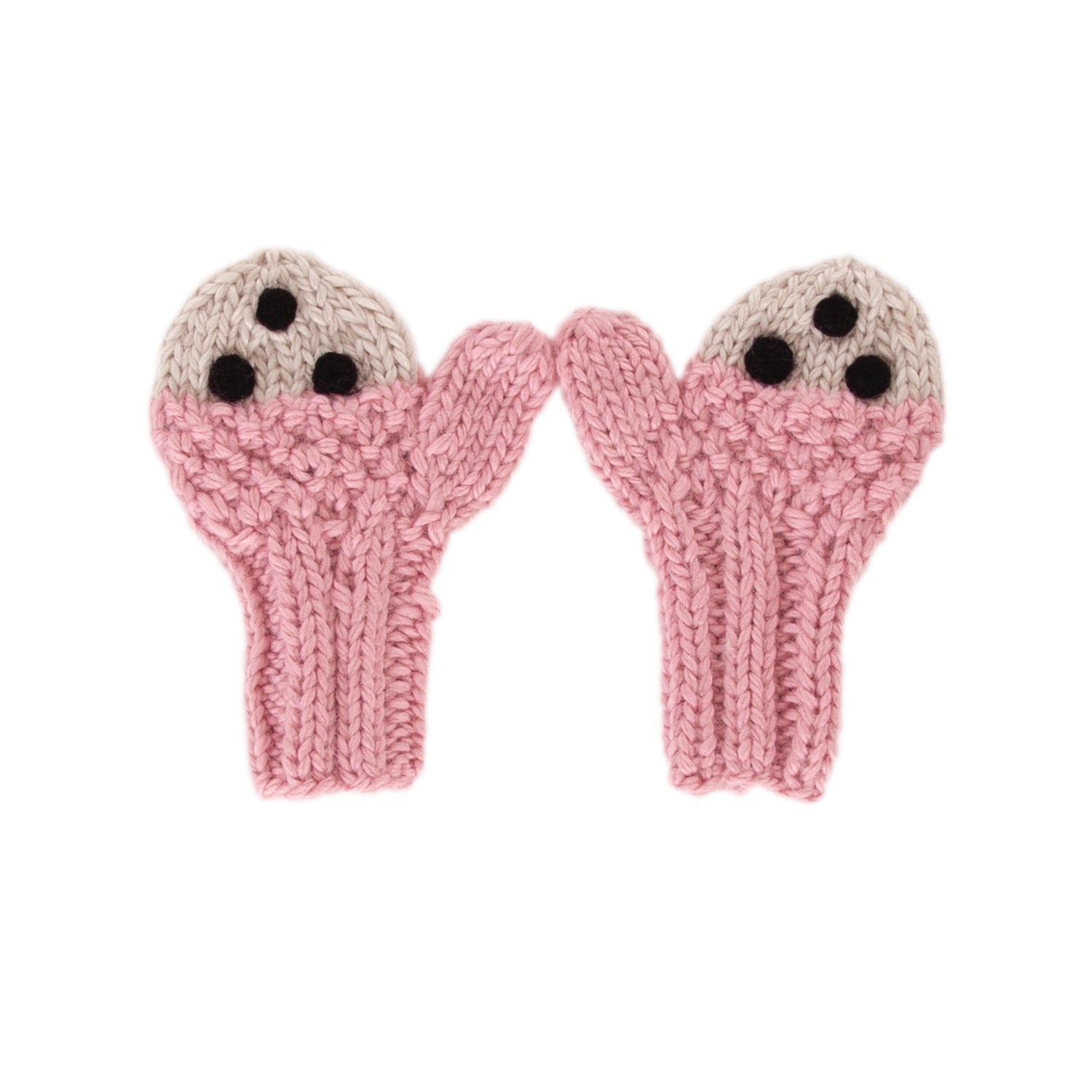 Bear Face Mittens Pink