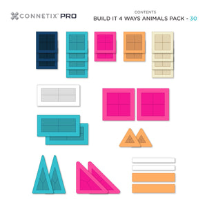 Pro Build It 4 Ways Animals 30 Piece