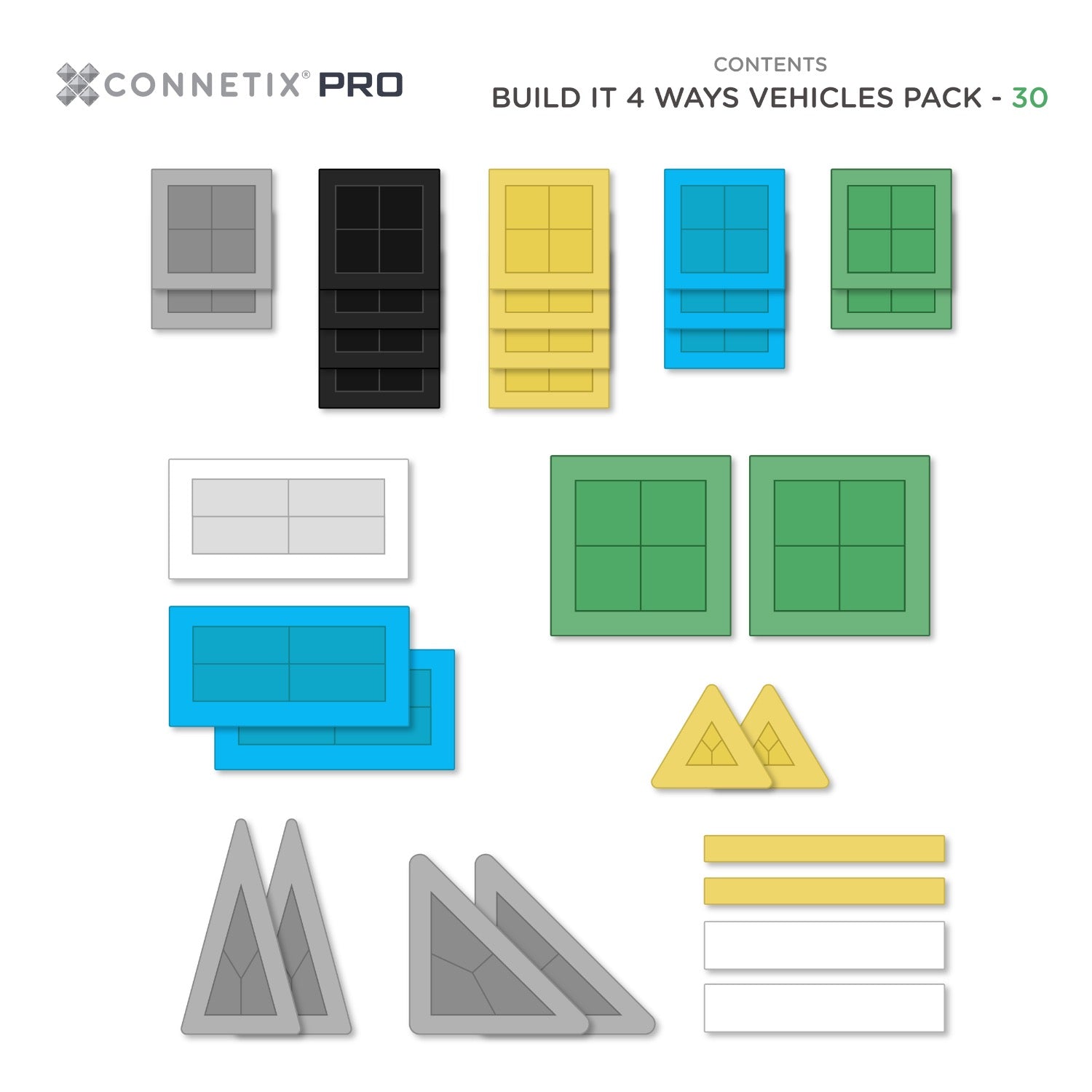 Pro Build It 4 Ways Vehicles 30 Piece