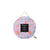 Floral patterned duffel bag with beige straps on a white background