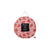 Pink duffel bag with strawberry pattern on a white background
