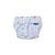 Baby swim nappy diaper with  blue check and heart pattern on a white background