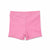 Pink swim shorts on a white background