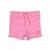 Pink shorts with a strawberry design on a white background