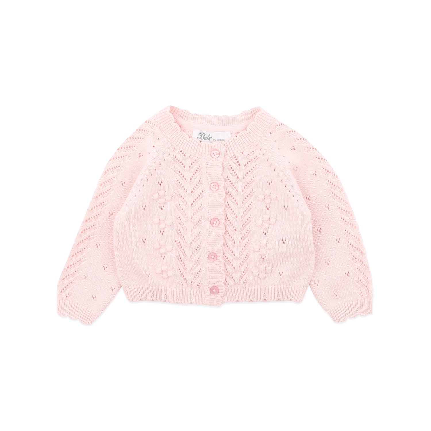 Willa Pointelle Cardigan Pink