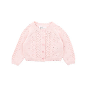 Willa Pointelle Cardigan Pink