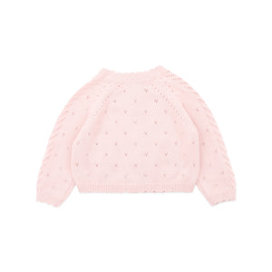 Willa Pointelle Cardigan Pink