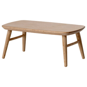 Wooden coffee table on a white background