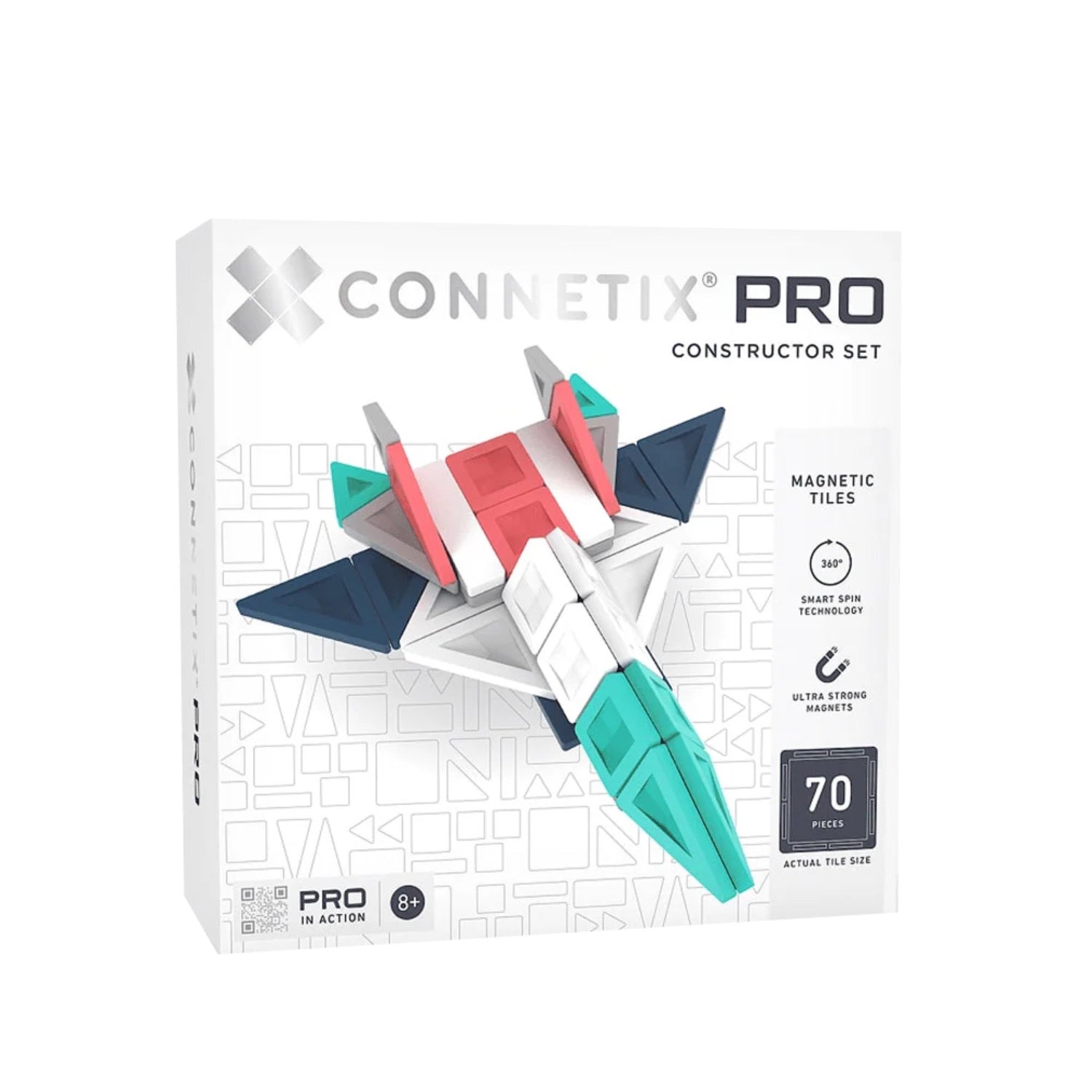 Connetix Pro Constructor Set packaging with magnetic tiles on a white background