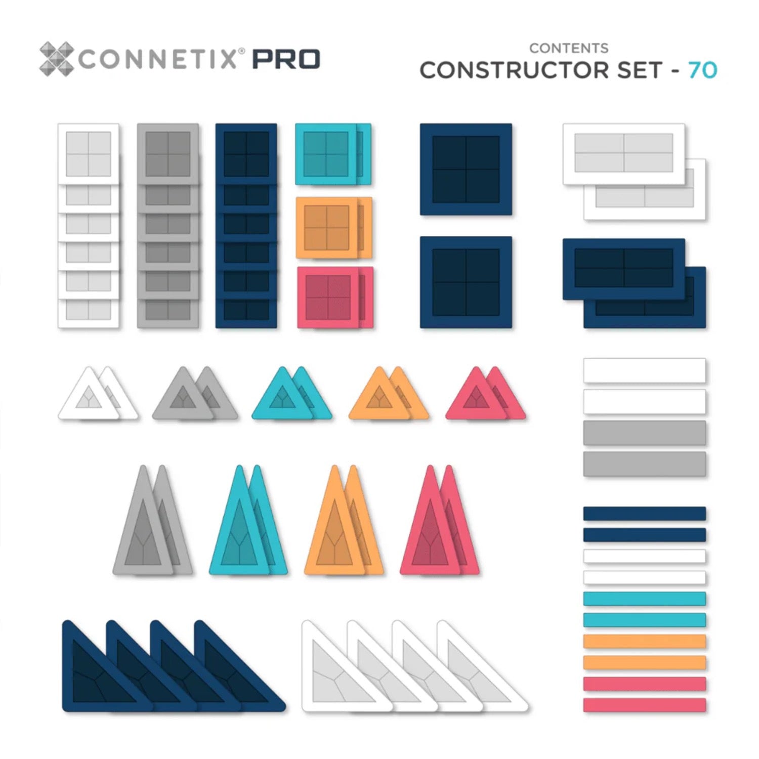 Connetix Pro Constructor Set packaging with magnetic tiles on a white background