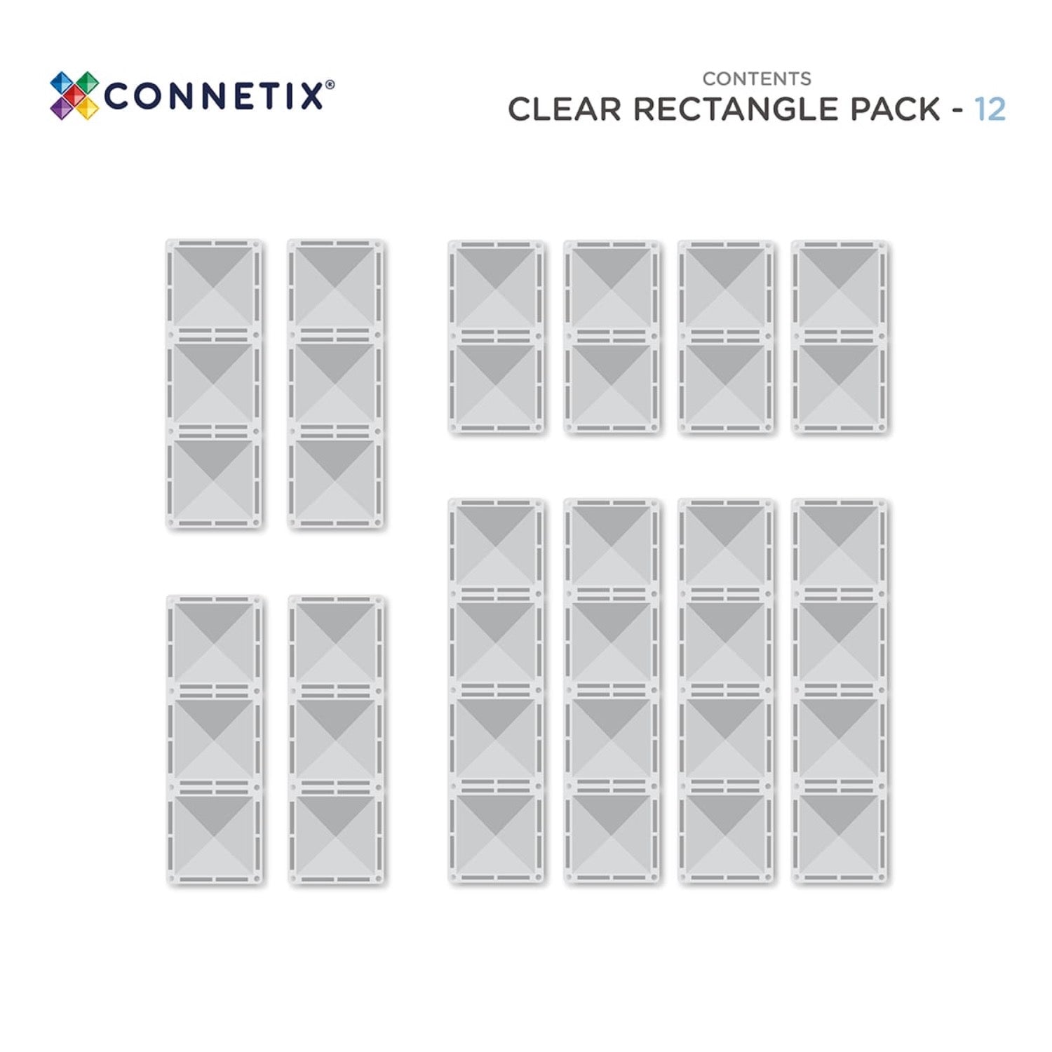 Clear Rectangle Pack 12 Piece
