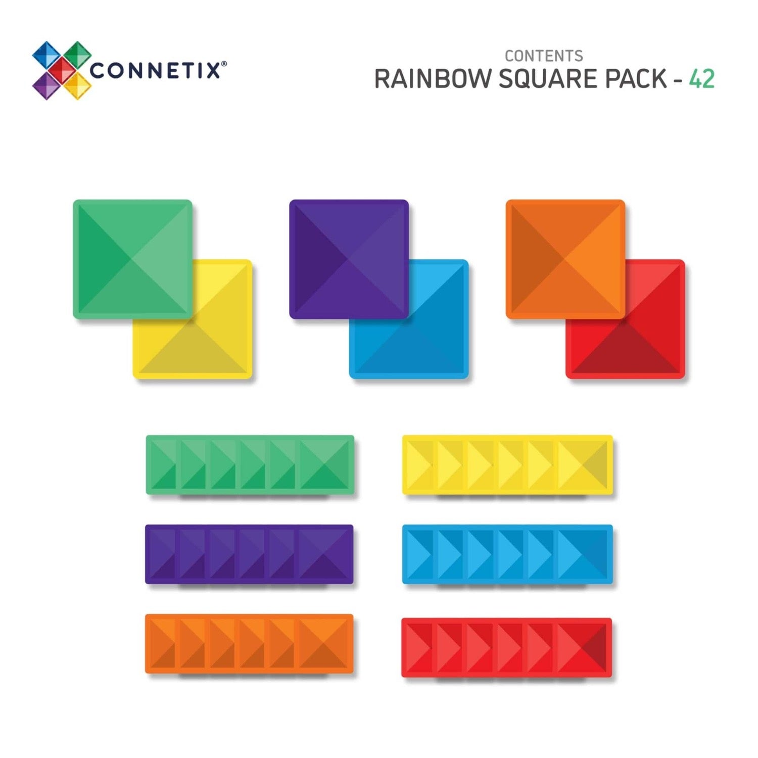 Rainbow Square Pack 42 Piece