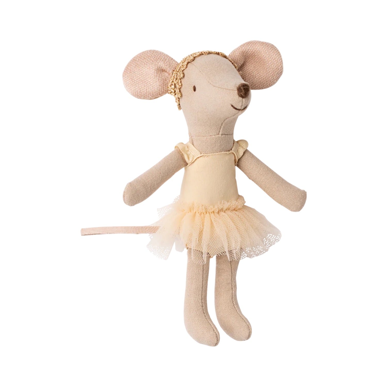 Stuffed mouse dancer toy with 'Dance Th' and 'Romeo & Juliet' text on a cylindrical box.