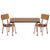 Wooden table with two matching chairs on a white background
