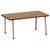 Wooden table with two matching chairs on a white background