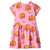 Pink dress with watermelon pattern on a white background