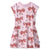 Pink dress with bow pattern on a white background