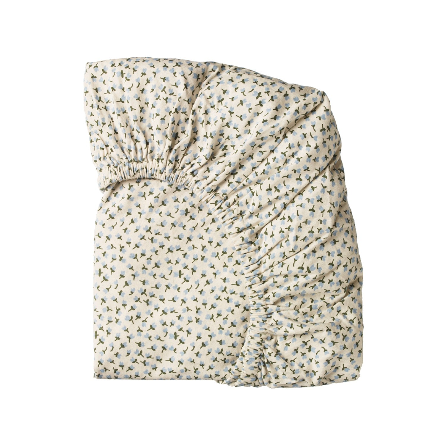 Nature Baby Fitted Sheet Tulip Blue Print Bassinet