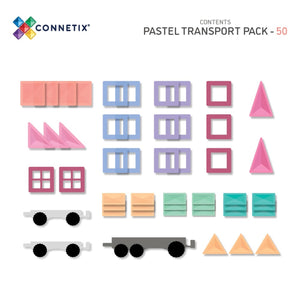 Pastel-colored geometric shapes packaging with Connetix branding on a white background