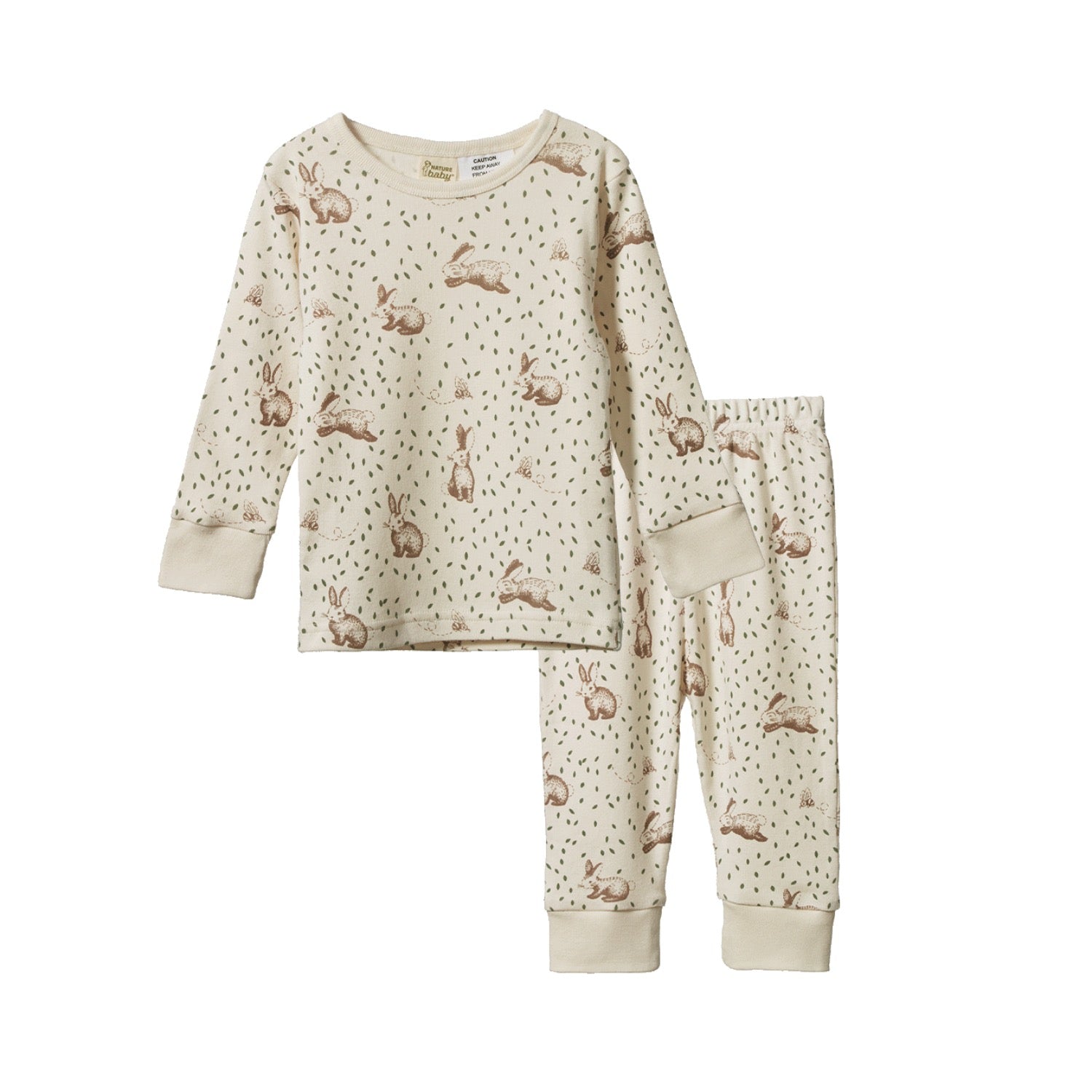 Nature Baby 2 Piece L/S Pyjamas Rabbitty Sleep Print