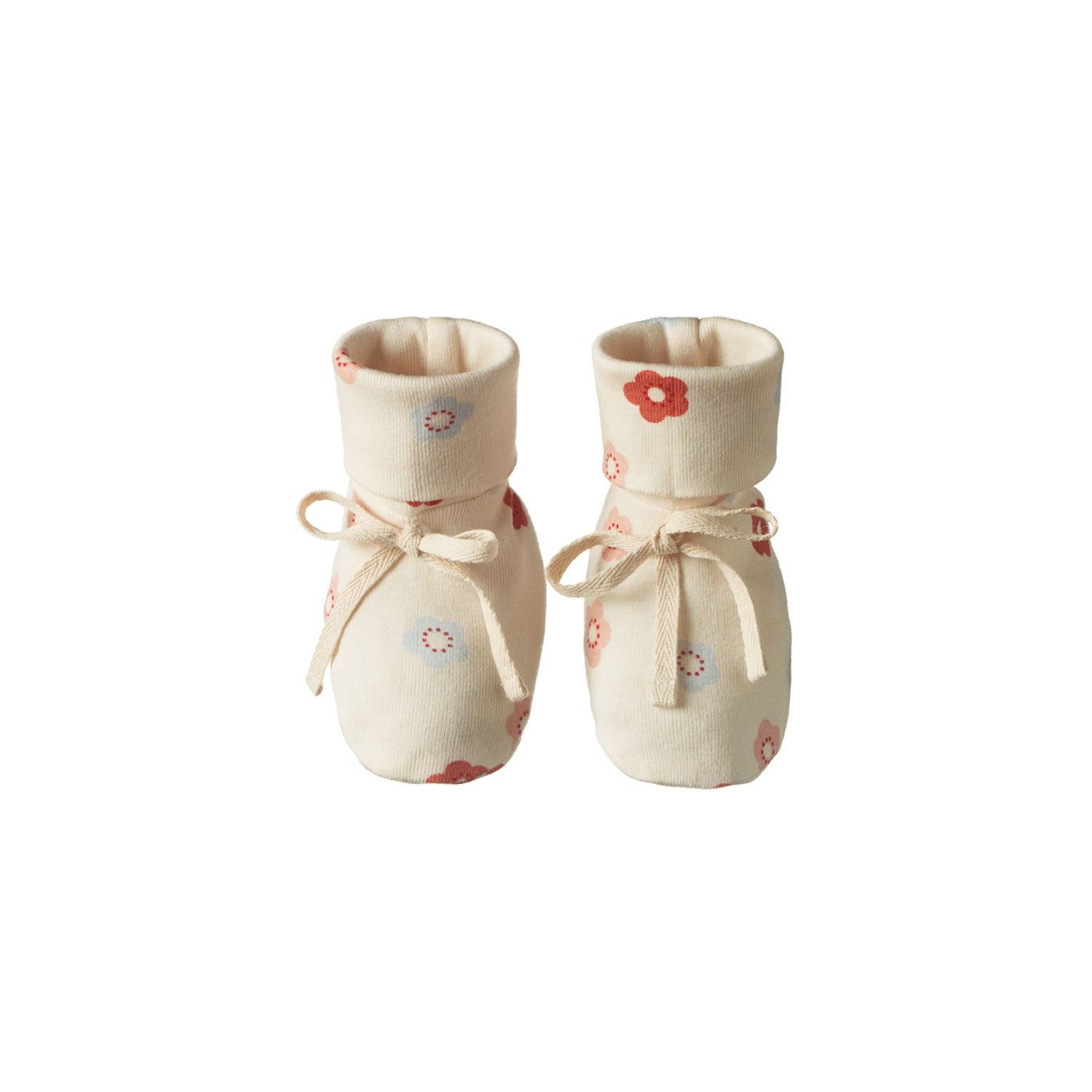 Cotton Booties Petite Flora Stamp Print