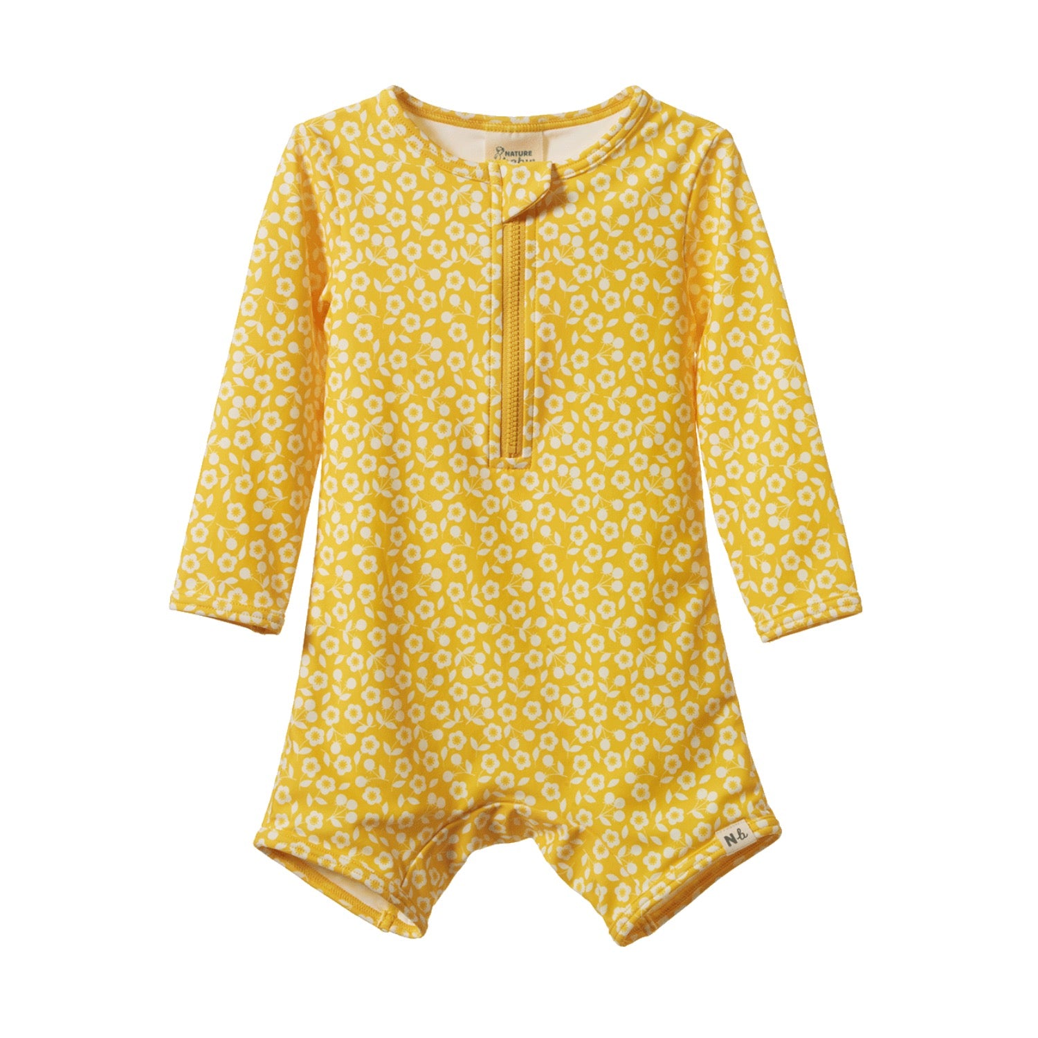 One Piece Bathing Trunks Kitchen Garden Freesia Print