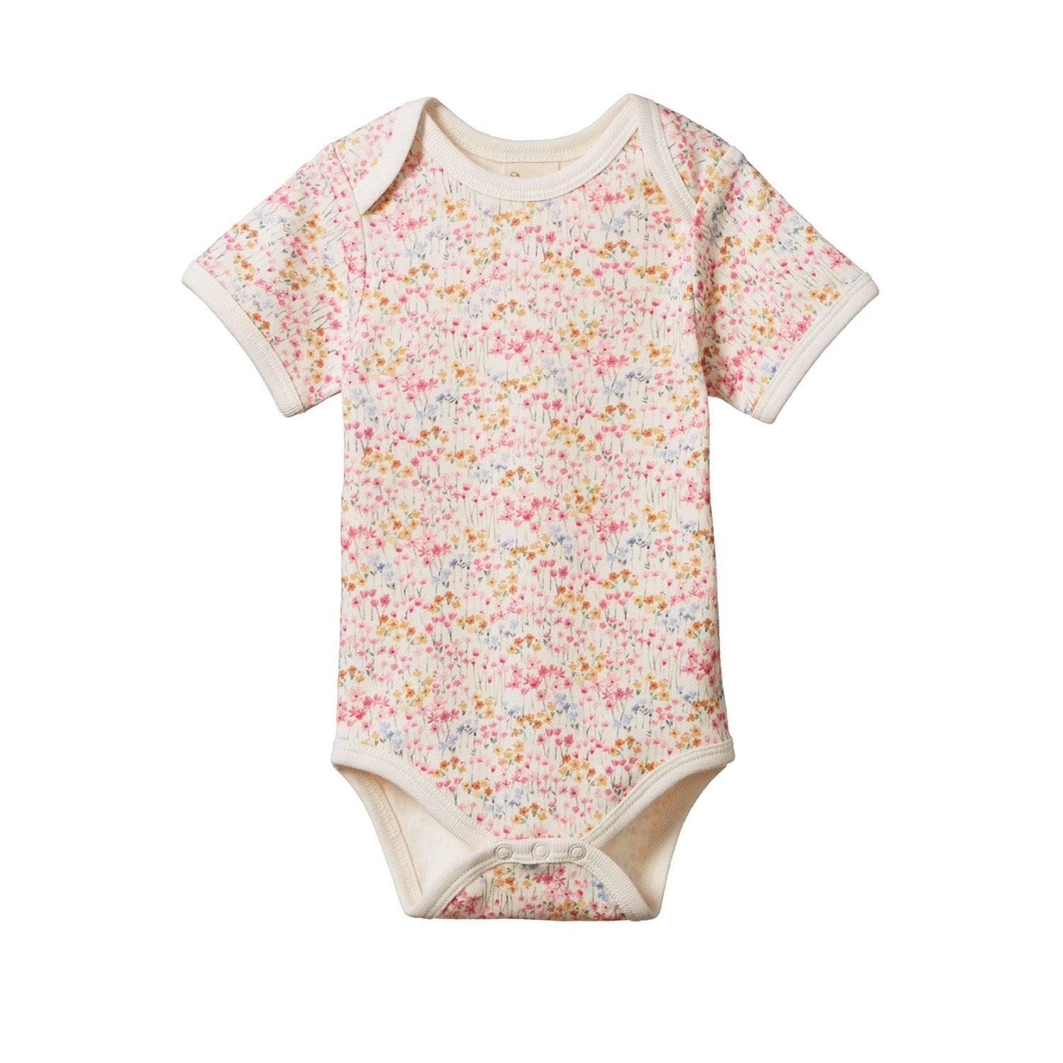 Nature Baby Short Sleeve Bodysuit Wildflower Meadow Print