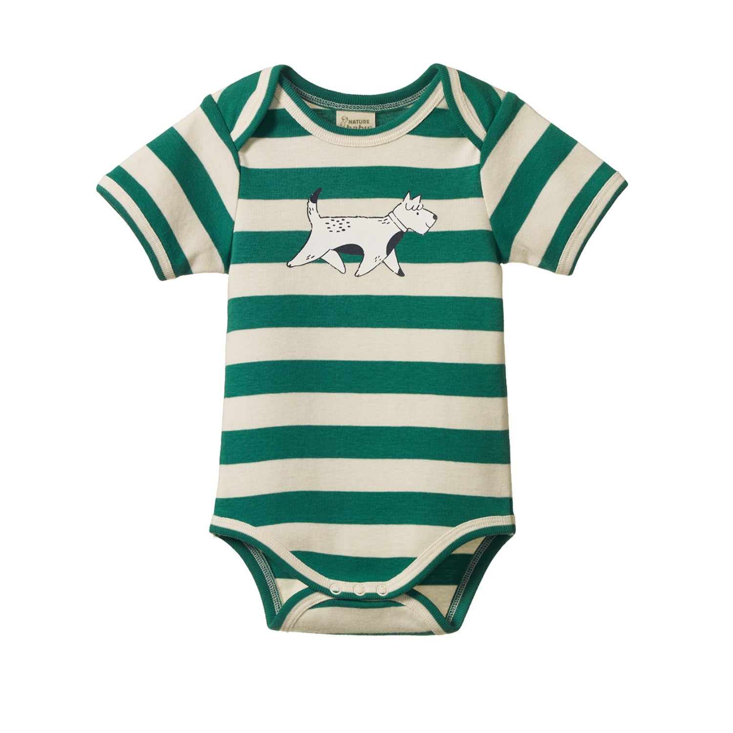 Short Sleeve Bodysuit Dog Walk Peppermint Print