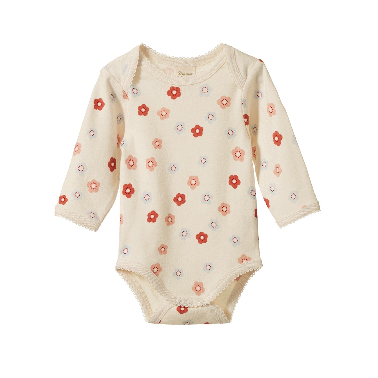 Cotton L/S Bodysuit Petite Flora Stamp Print