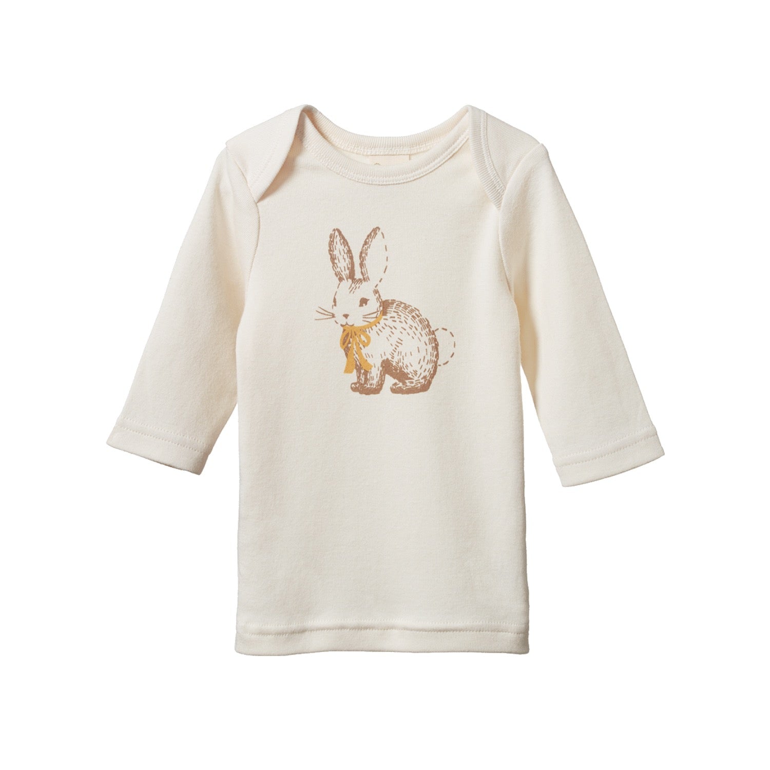 Nature Baby Baby Tee Rabbitty Natural Print