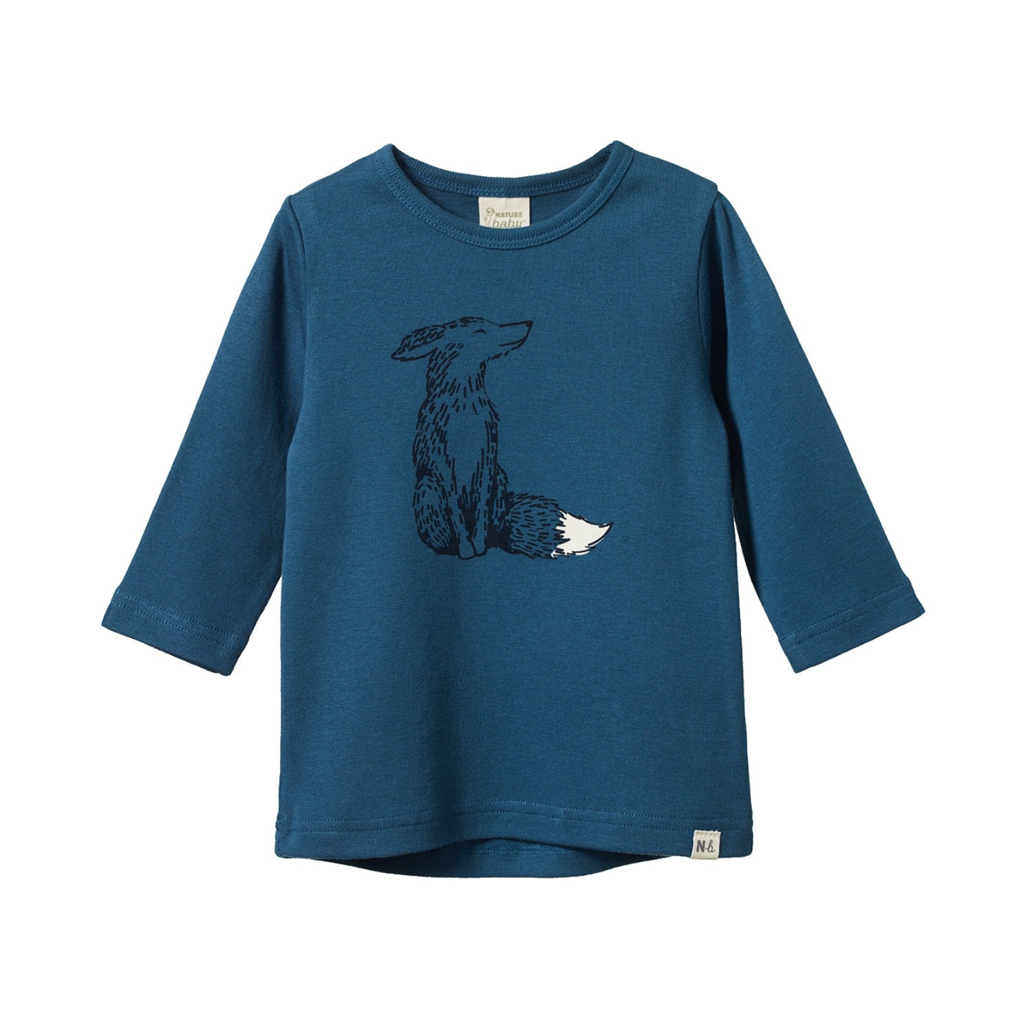 Nature Baby L/S River Tee Foxy Teal Print