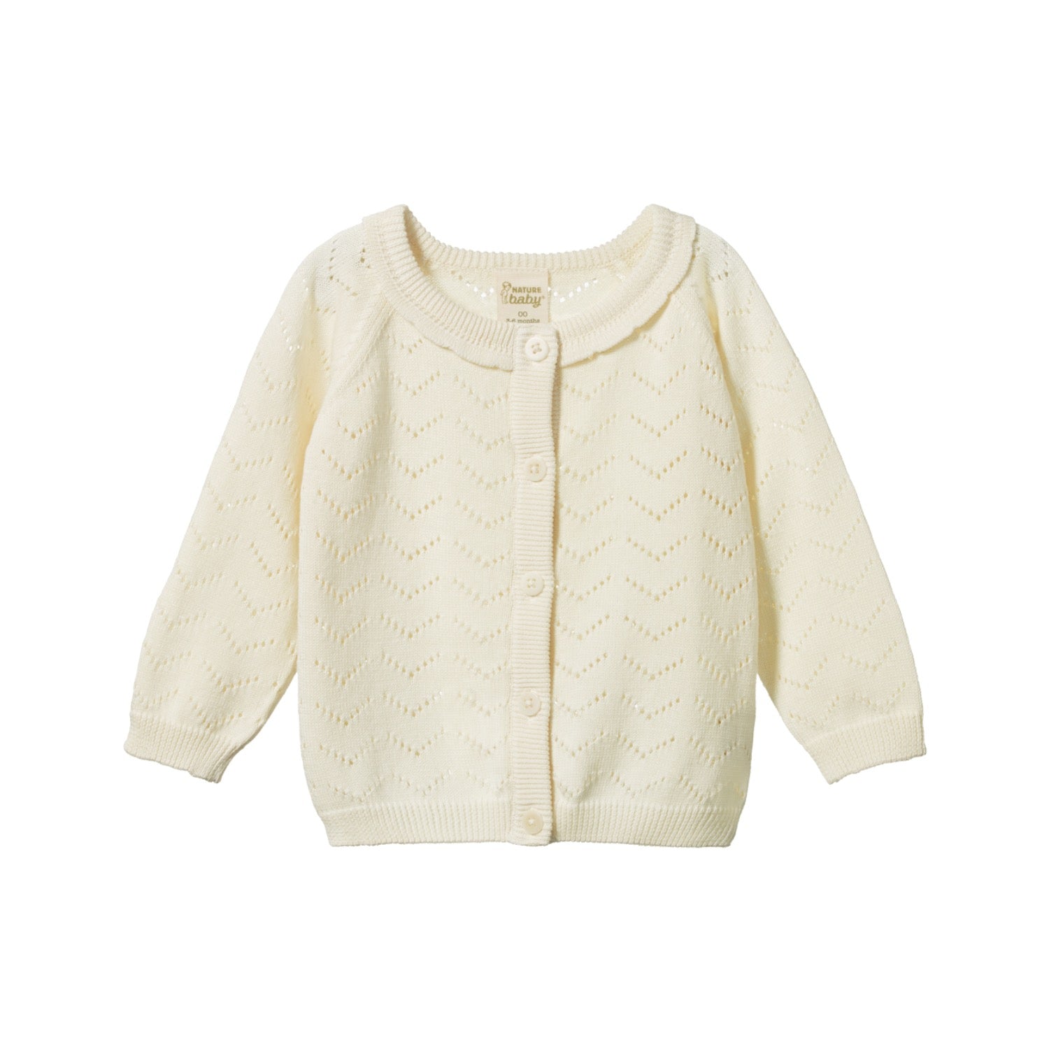 Nature Baby Piper Cardigan Natural Pointelle