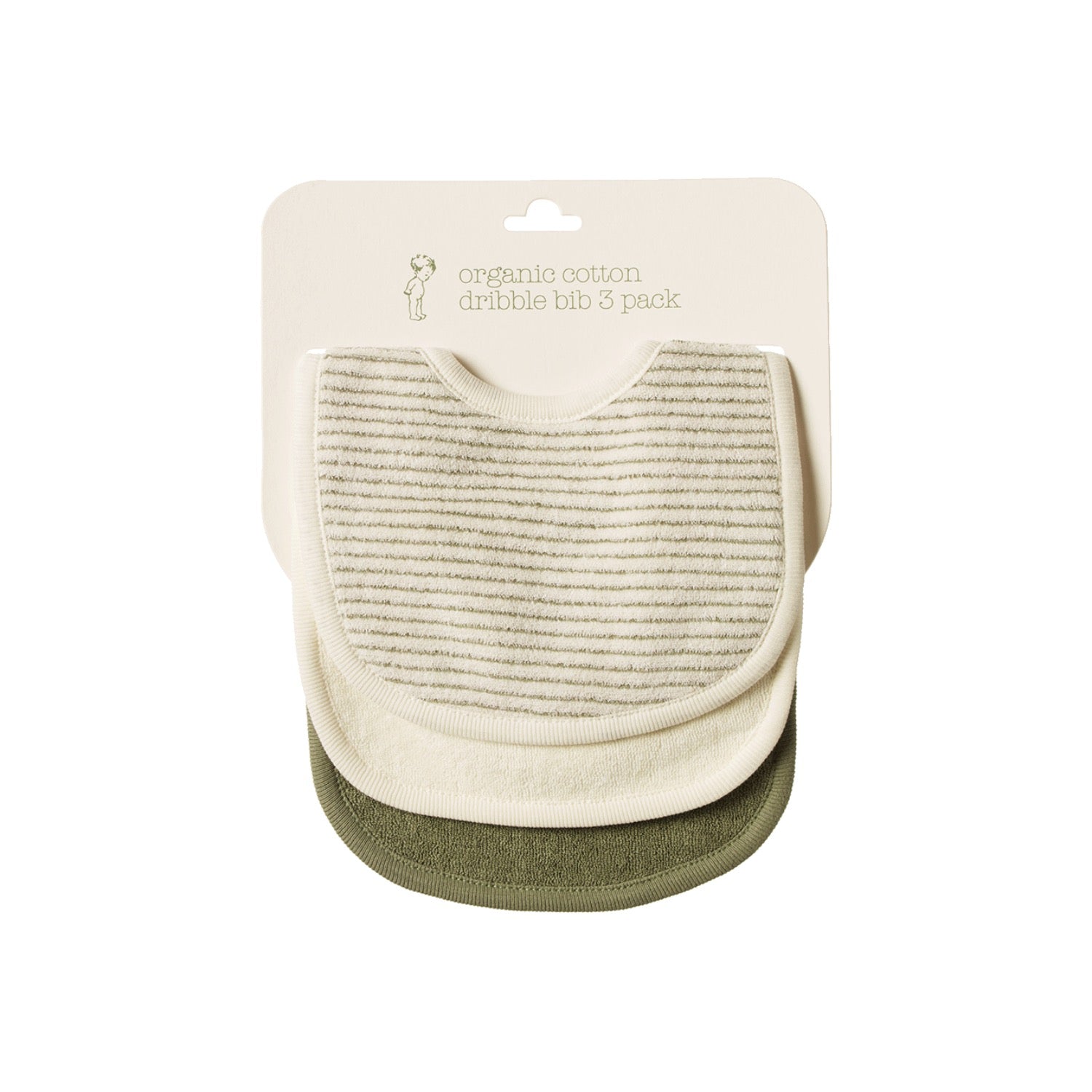 Dribble Bibs Nettle Pinstripe Natural Nettle