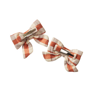 Bow Hair Clips Pack Dandelion Gingham Small