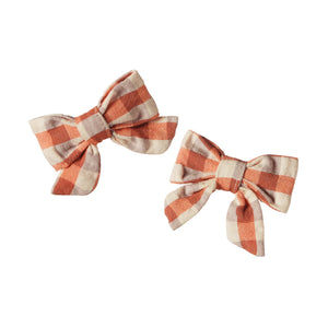 Bow Hair Clips Pack Dandelion Gingham Small