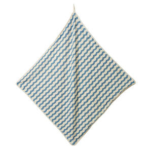 Cotton Hooded Towel Waves Print