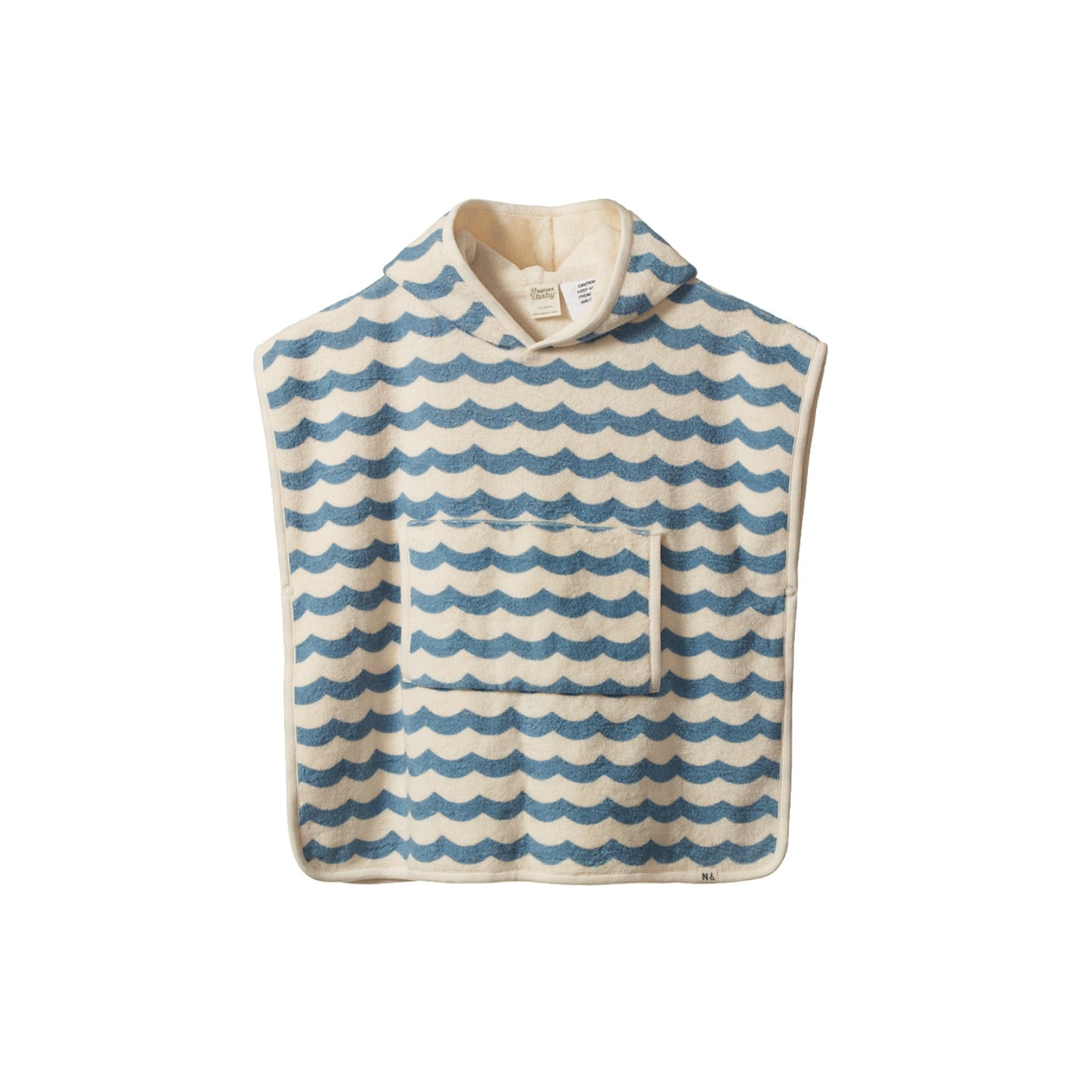 Poncho Waves Print Blue