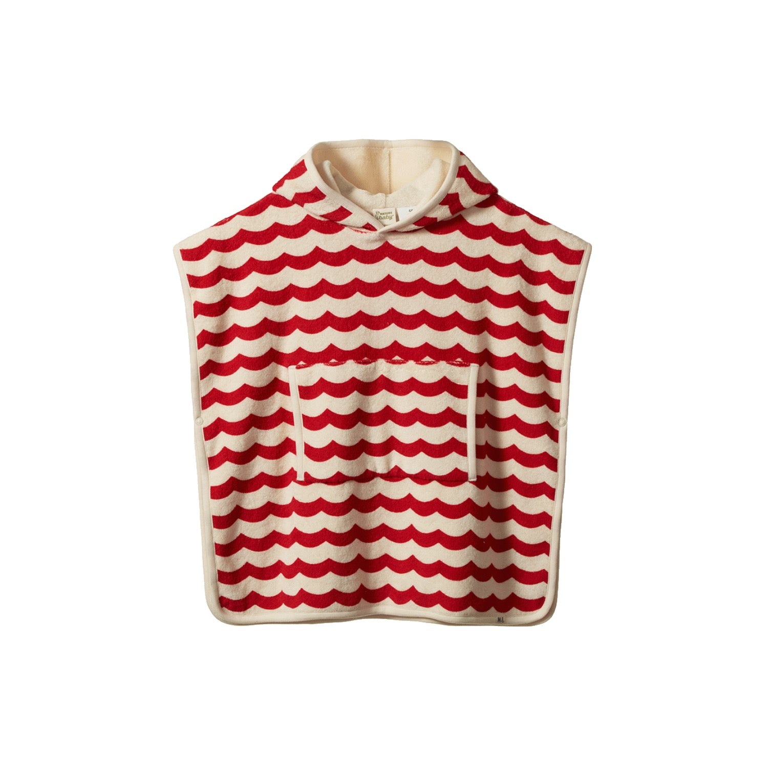 Poncho Waves Red Print