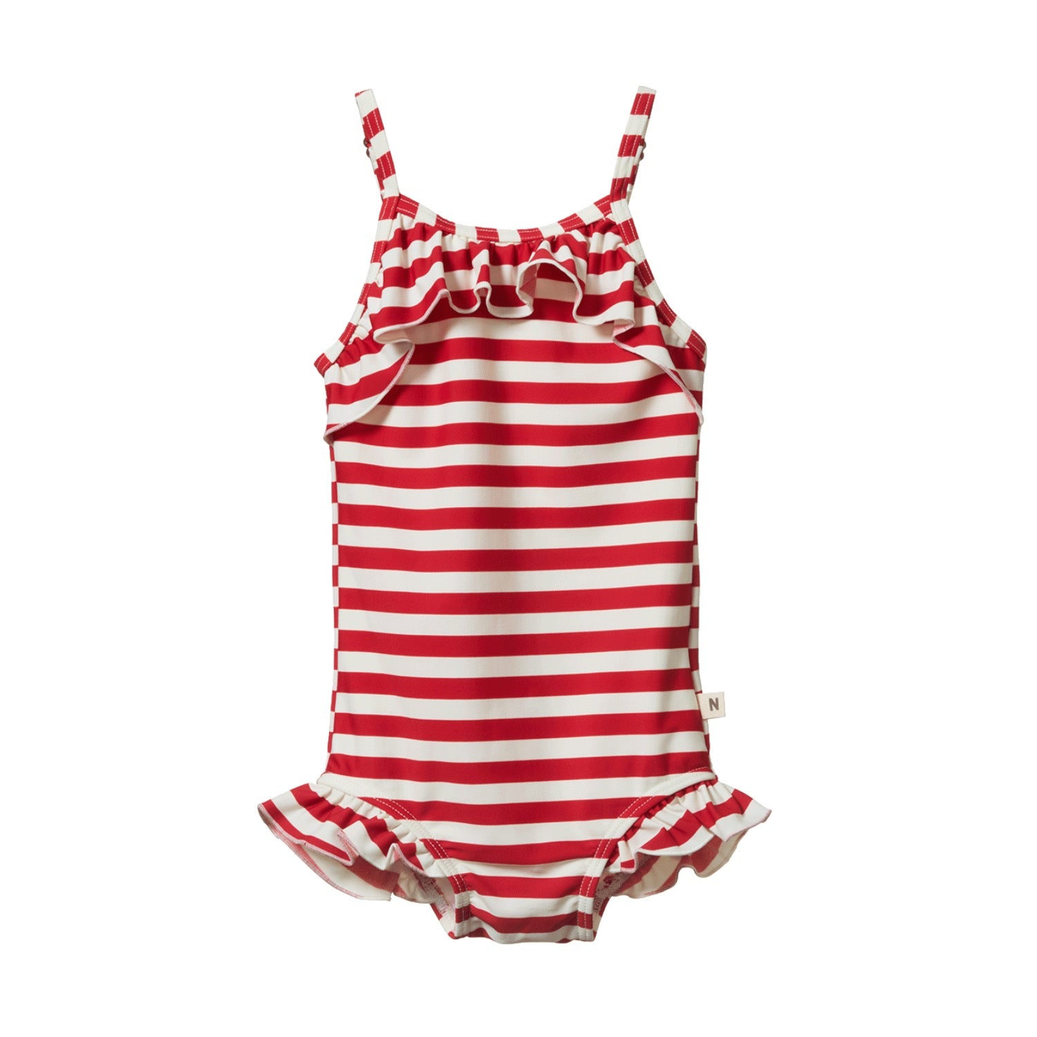 Frill Swimsuit Red Sea Stripe