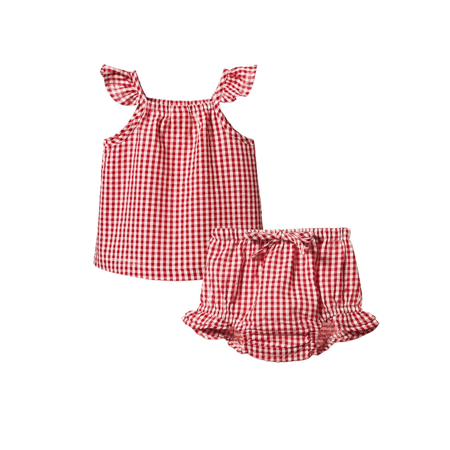 Petal Set Gingham Red Check