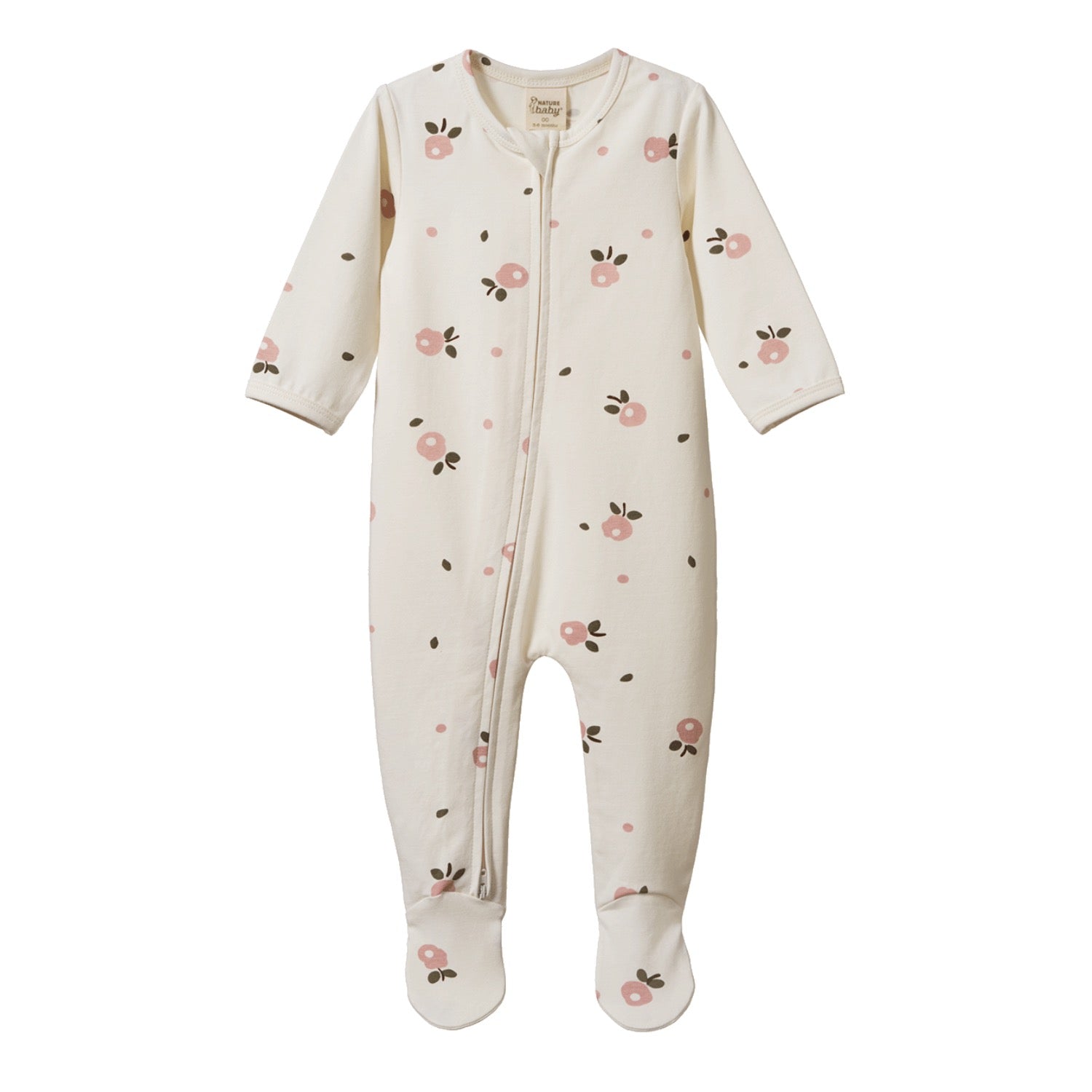 Baby onesie with floral pattern by Nature Baby