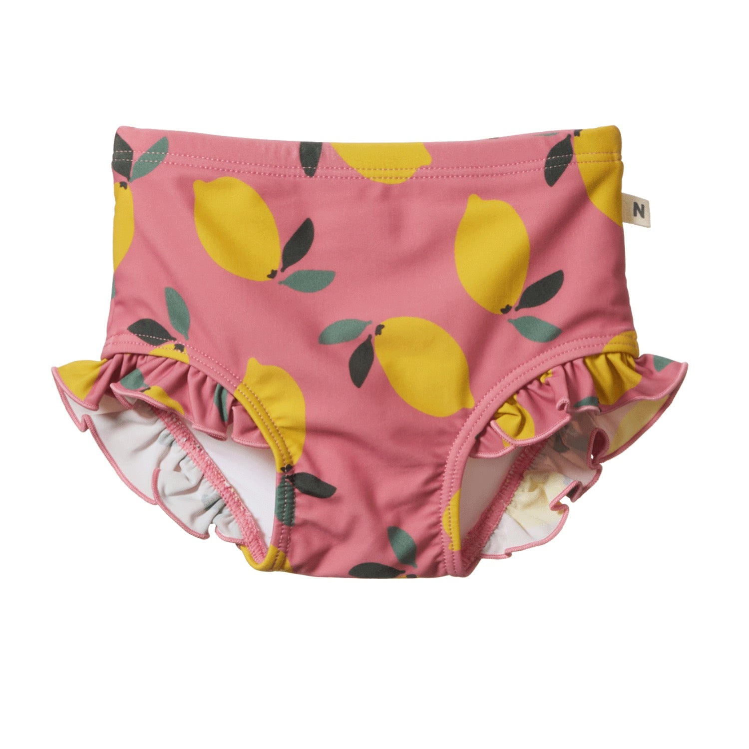 Ruffle Swim Shorts Lemmony Rose Print